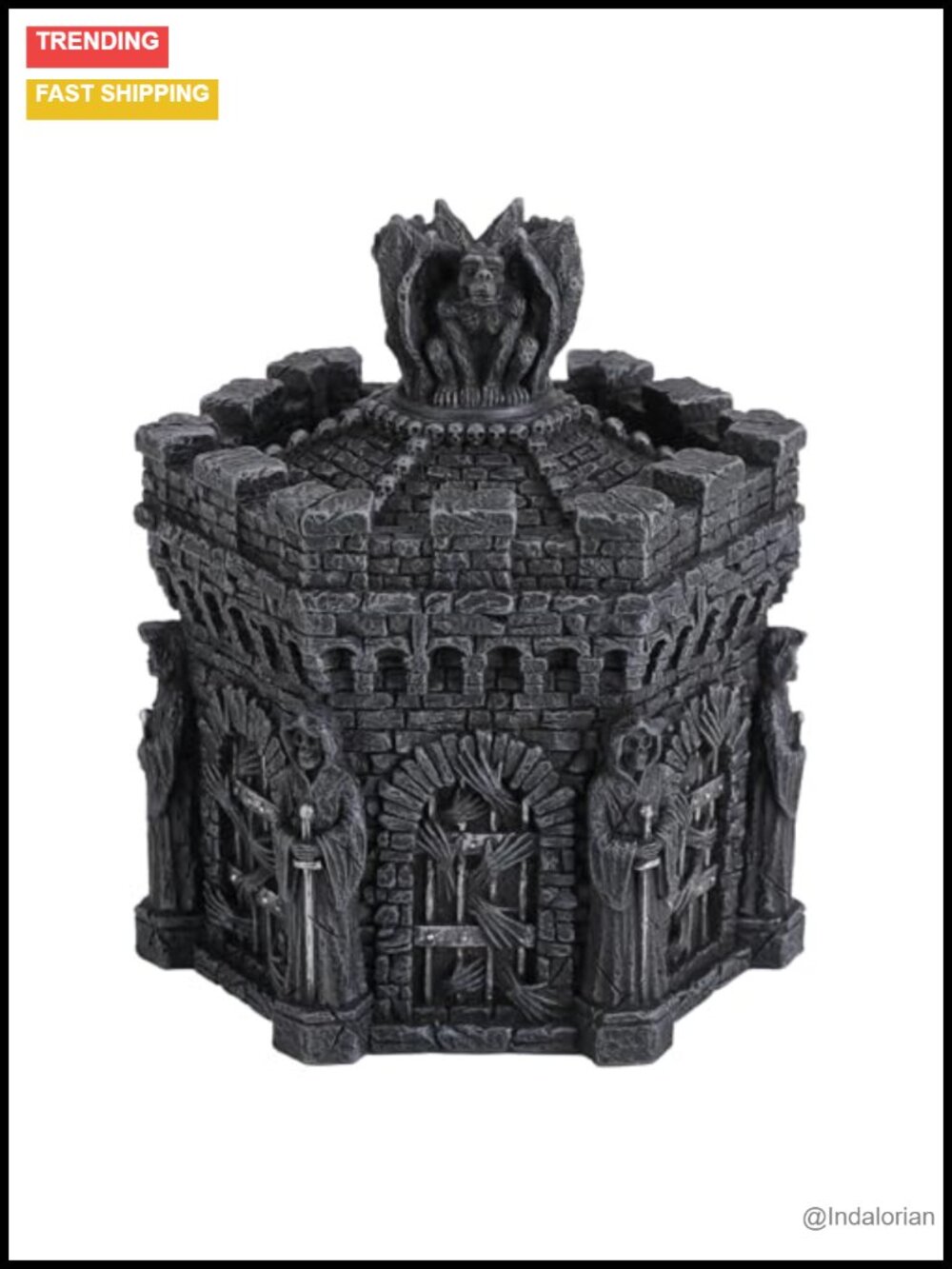 Gothic Gargoyle Hexagon Warden Of Souls Trinket Box Resin Sculpture